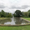 Pinner Memorial Park pond with water fountain